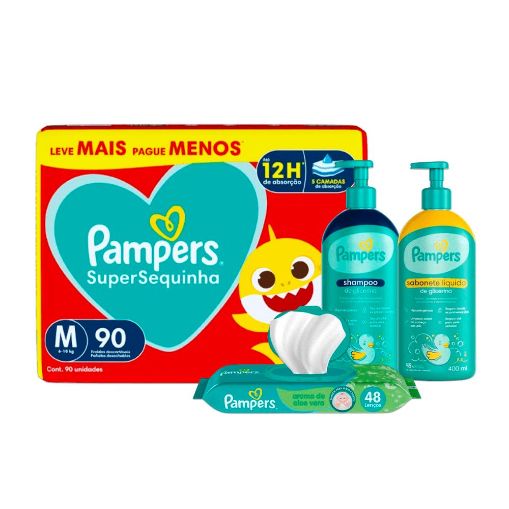 A Kit completo Pampers M 90 Unidades